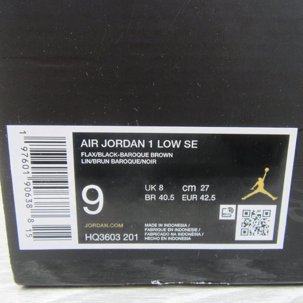 Air Jordan 1 Mid SE Sneakers Men's Size 9 Flax Baroque Brown NEW - Picture 14 of 14